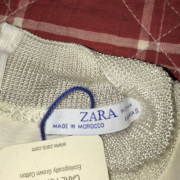 New with tags Zara basics short sleeved beige stretchy women’s t shirt small top - Picture 3 of 8